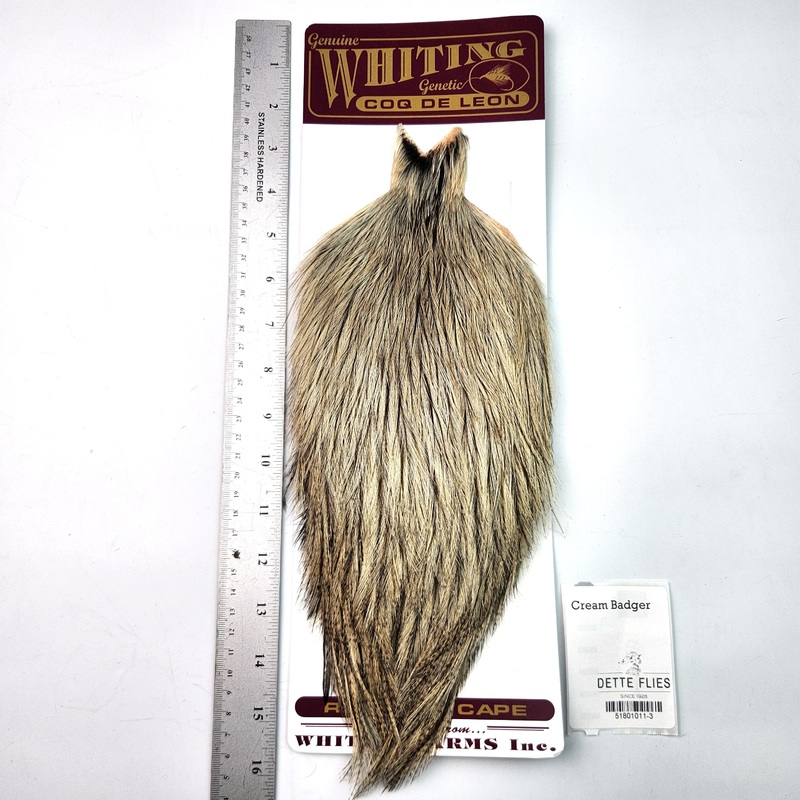 Cream Badger – Whiting Coq de Leon Rooster Cape