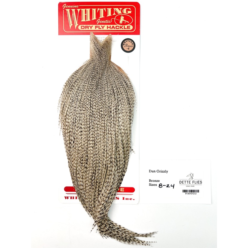 Dun Grizzly – Whiting Line Rooster Cape – Bronze Grade