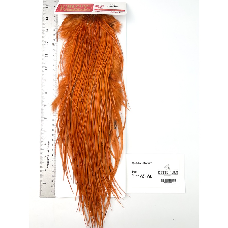 dyed Golden Brown – Whiting Line Rooster Saddle – Pro Grade