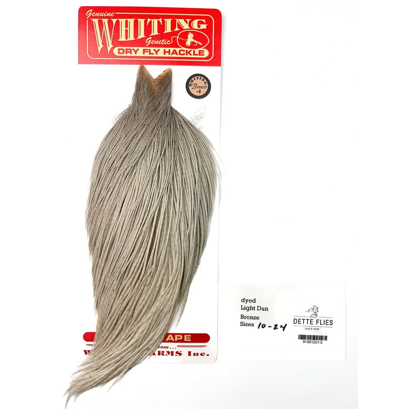 dyed Light Dun – Whiting Line Rooster Cape – Bronze Grade