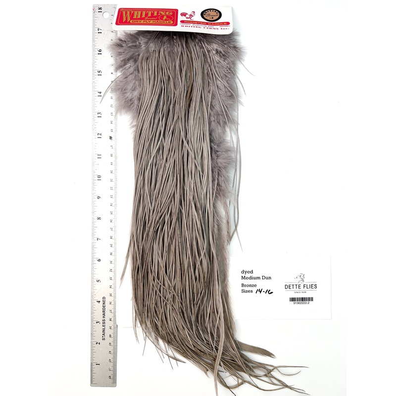 dyed Medium Dun – Whiting Line Rooster Saddle – Bronze Grade