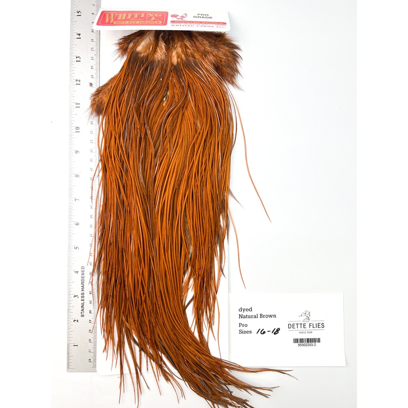 dyed Natural Brown – Whiting Line Rooster Saddle – Pro Grade