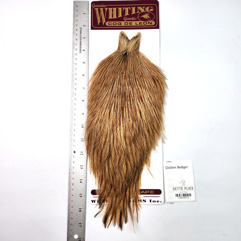 Golden Badger – Whiting Coq de Leon Rooster Cape