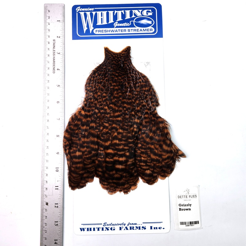 Grizzly dyed Brown – Whiting Freshwater Streamer Hen Cape (#1)