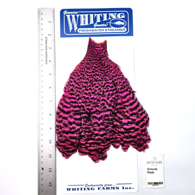 Grizzly dyed Pink – Whiting Freshwater Streamer Hen Cape (#1)