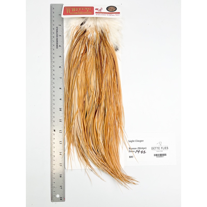 Light Ginger – Whiting Line Rooster Saddle – Bronze Grade