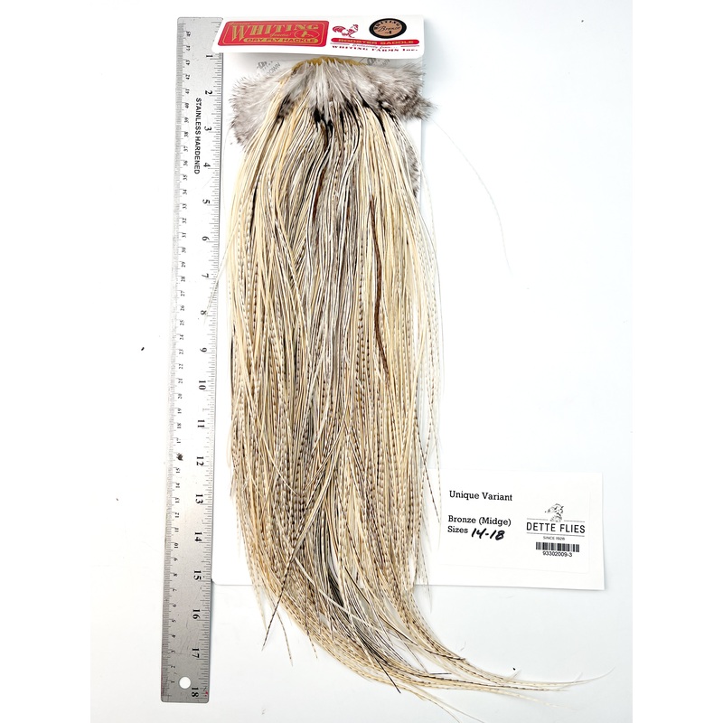 Unique Variant – Whiting Midge Line Rooster Saddle – Bronze Grade