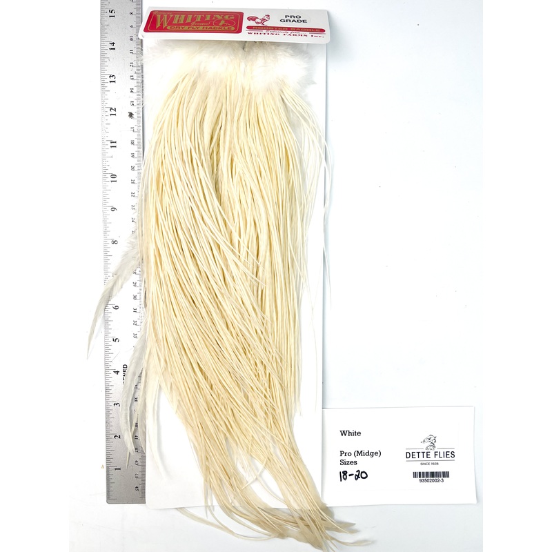 White – Whiting Midge Rooster Saddle – Pro Grade