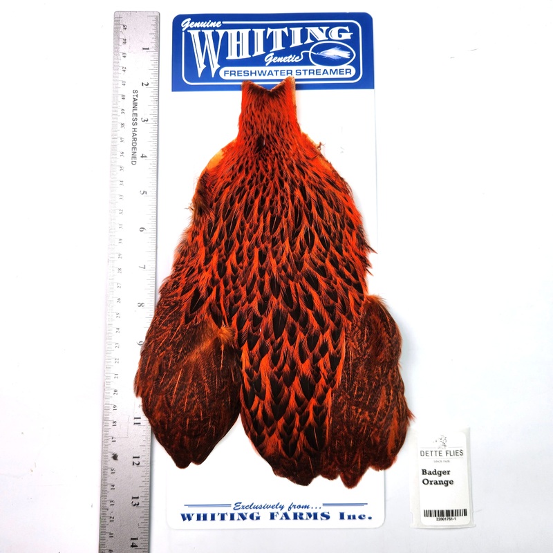 Badger dyed Orange – Whiting Freshwater Streamer Hen Cape (#1)