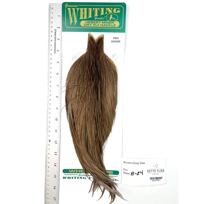 Brown Gray Dun – Whiting Hebert Rooster Cape | Pro Grade (#3)