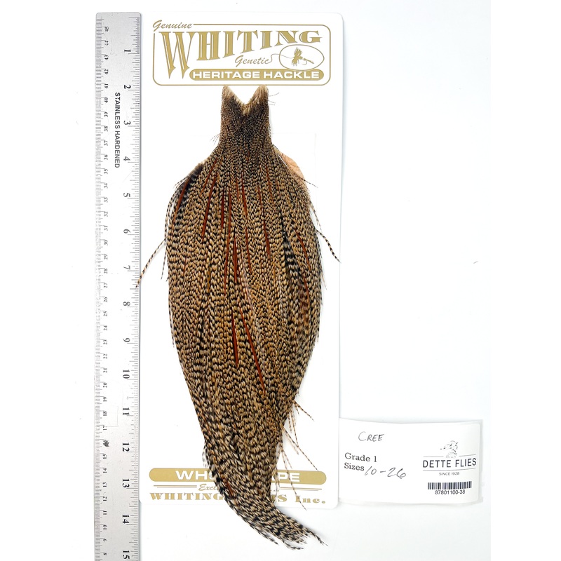 Cree – Whiting Heritage Hackle Rooster Cape – Grade 1 (#38)