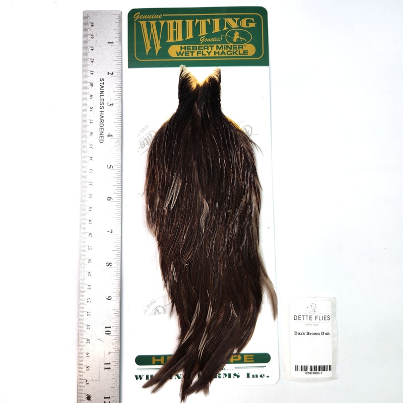Dark Brown Dun – Whiting Hebert Hen Cape (#7)