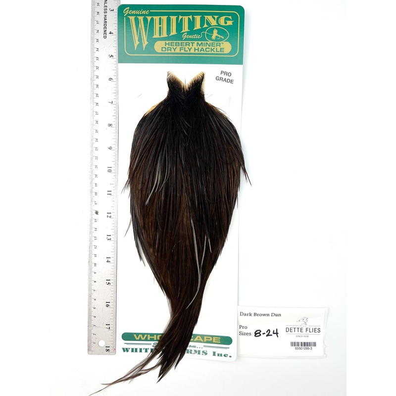 Dark Brown Dun – Whiting Hebert Rooster Cape | Pro Grade (#3)