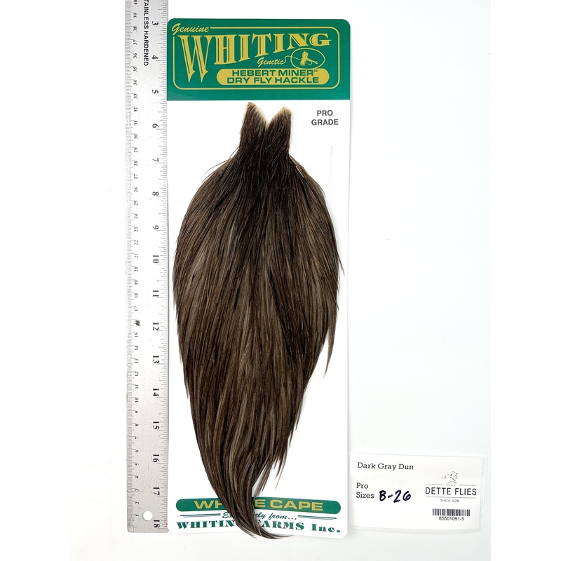 Dark Gray Dun – Whiting Hebert Rooster Cape | Pro Grade (#5)