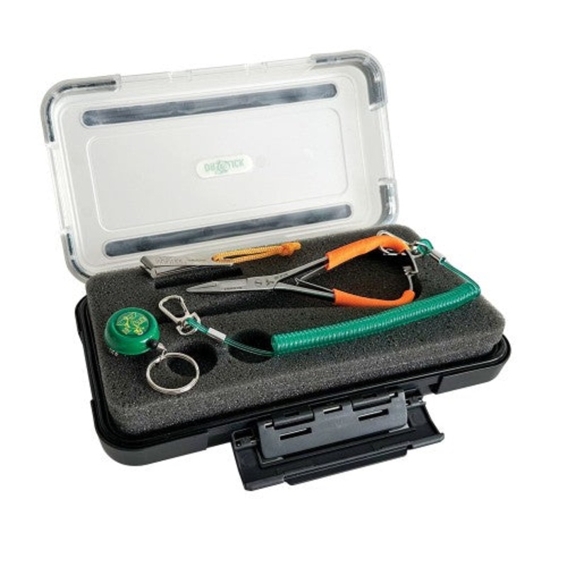 Dr Slick Crossfire Gift Box – Nipper, Zinger & 5 Mitten Clamp in Large Fly Box