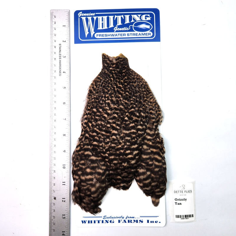 Grizzly dyed Tan – Whiting Freshwater Streamer Hen Cape (#1)