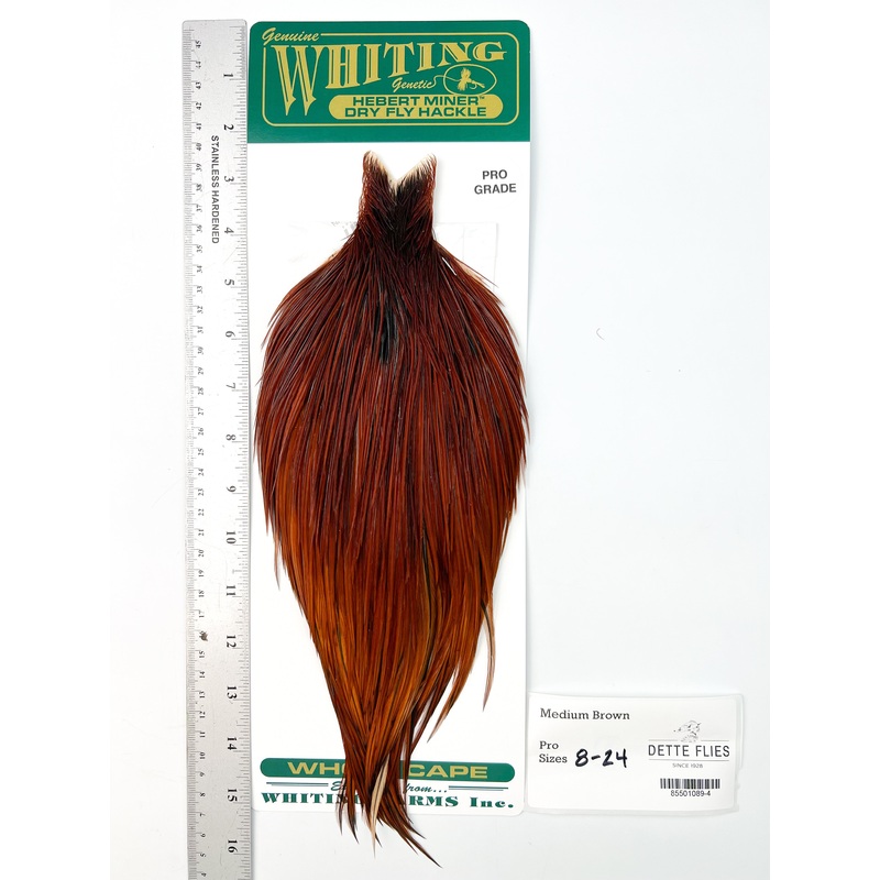 Medium Brown – Whiting Hebert Rooster Cape | Pro Grade (#4)