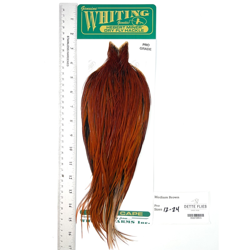 Medium Brown – Whiting Hebert Rooster Cape | Pro Grade (#5)