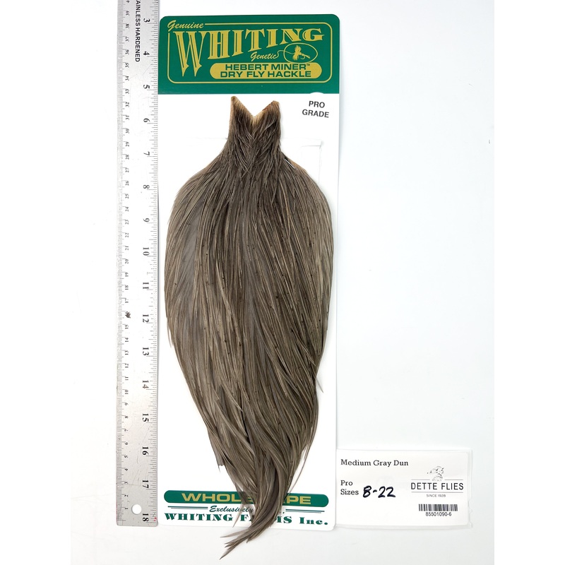 Medium Gray Dun – Whiting Hebert Rooster Cape | Pro Grade (#6)