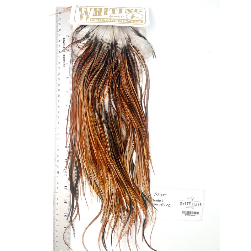 Variant – Whiting Heritage Hackle Rooster Saddle – Grade 3 (#47)