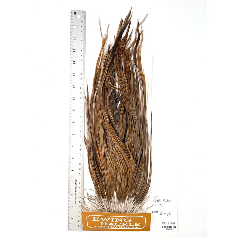 Dark Rusty Dun – Ewing Dry Fly Rooster Saddle (524)