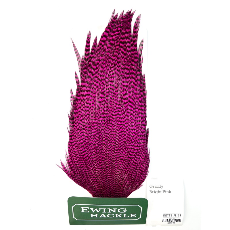 Grizzly dyed Bright Pink – Ewing Rooster Cape (588)