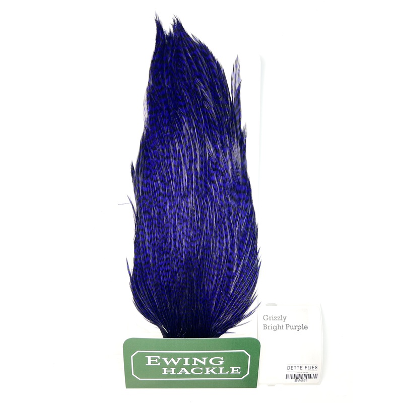 Grizzly dyed Bright Purple – Ewing Rooster Cape (581)