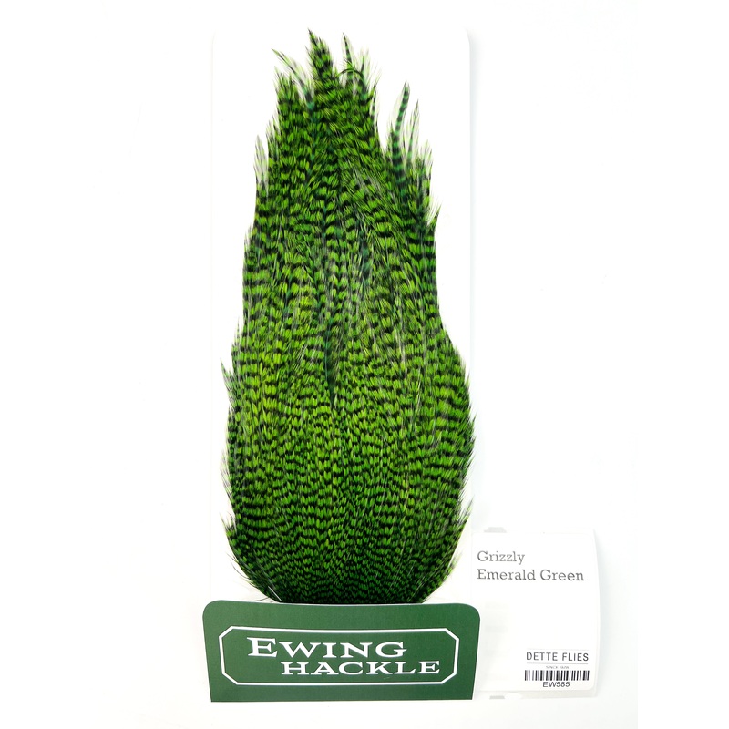 Grizzly dyed Emerald Green – Ewing Rooster Cape (585)