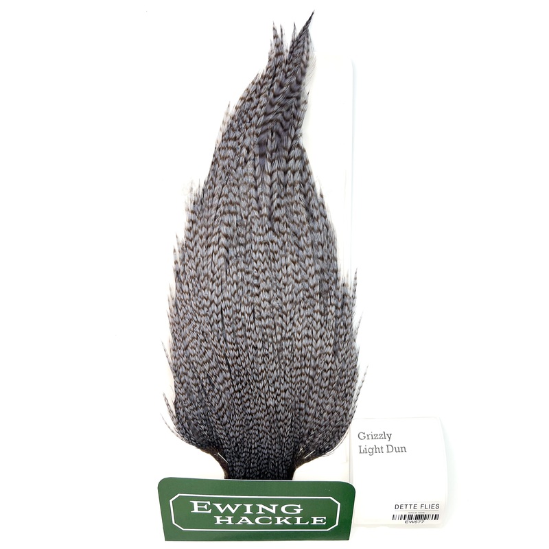 Grizzly dyed Light Dun – Ewing Rooster Cape (577)