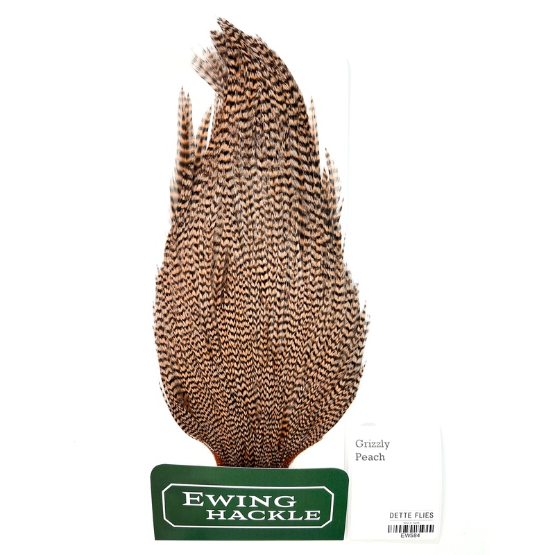 Grizzly dyed Peach – Ewing Rooster Cape (584)