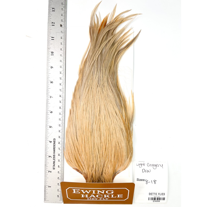 Light Gingery Dun – Ewing Dry Fly Rooster Cape (506)