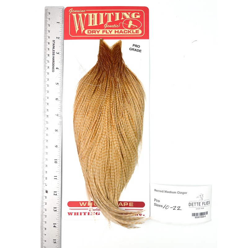 Barred Medium Ginger – Whiting Line Rooster Cape – Pro Grade (#4)