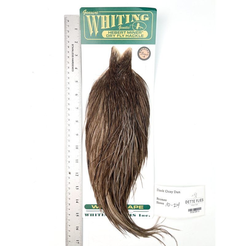 Dark Gray Dun – Whiting Hebert Rooster Cape | Bronze Grade (#3)