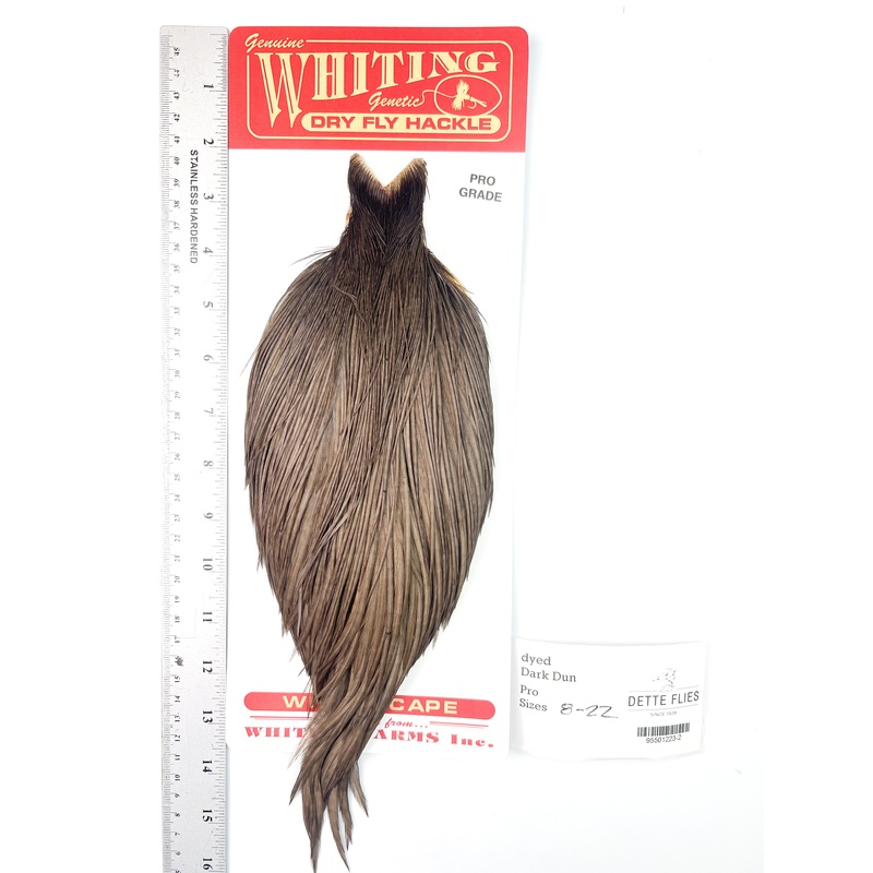 dyed Dark Dun – Whiting Line Rooster Cape – Pro Grade (#2)