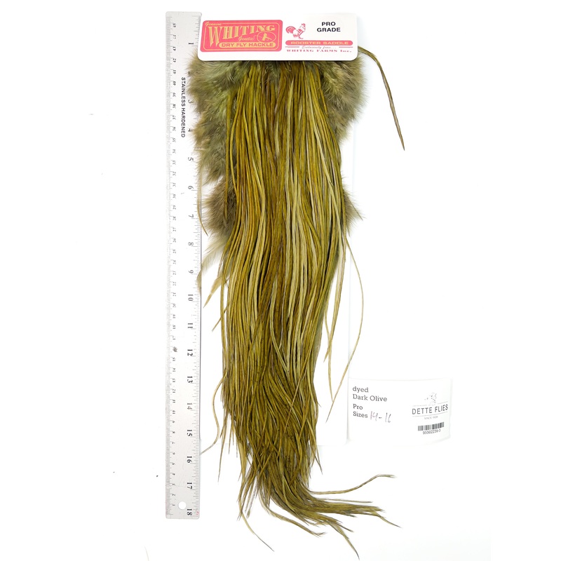 dyed Dark Olive – Whiting Line Rooster Saddle – Pro Grade (#3)