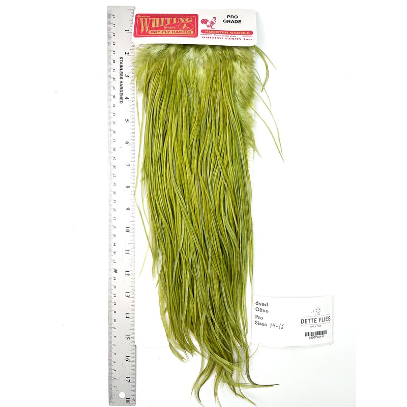 dyed Olive – Whiting Line Rooster Saddle – Pro Grade (#4)
