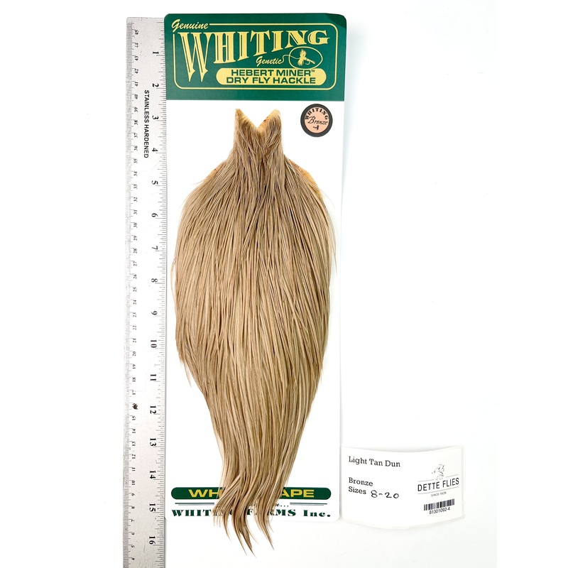 Light Tan Dun – Whiting Hebert Rooster Cape | Bronze Grade (#4)