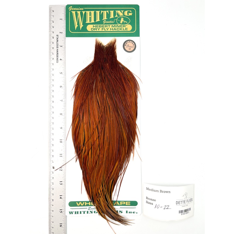 Medium Brown – Whiting Hebert Rooster Cape | Bronze Grade (#3)