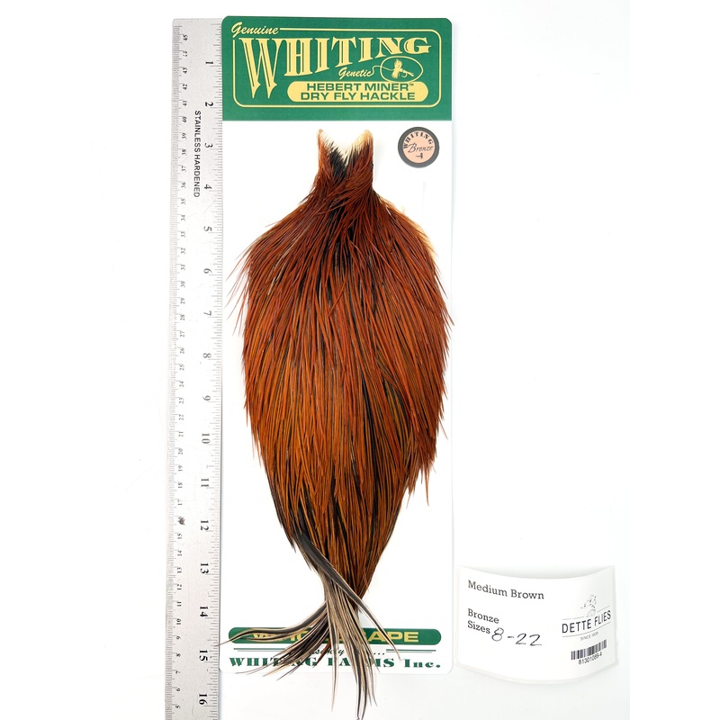 Medium Brown – Whiting Hebert Rooster Cape | Bronze Grade (#4)