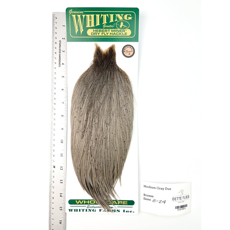 Medium Gray Dun – Whiting Hebert Rooster Cape | Bronze Grade (#5)