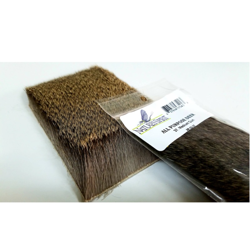 All Purpose Deer Hair|Bleached (AP-02-49)|Medium Dun (AP-02-37)|Natural Whitetail|Tan (AP-02-42)|Brown (AP-02-23)|Olive (AP-02-4)|Black|2×3″|3×4″