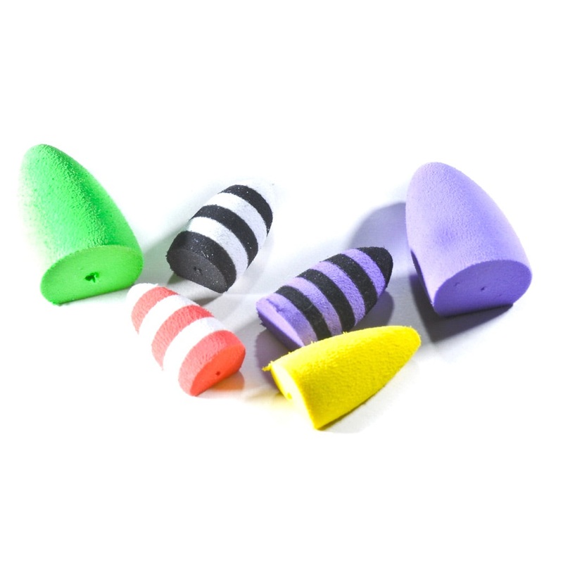 Cascade Tapered Foam Poppers|Small|Large|Green|Yellow|Black