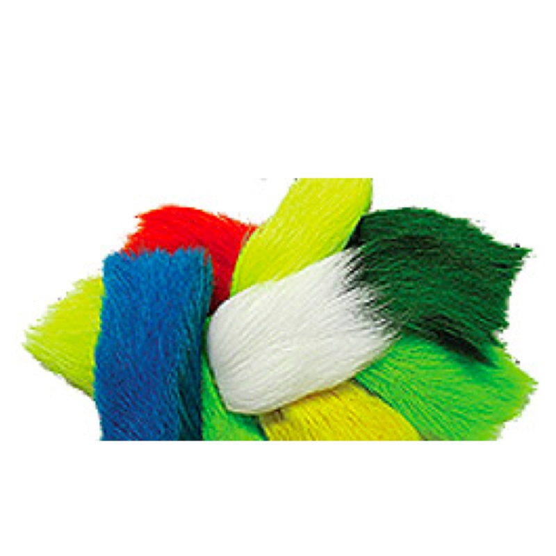 Deer Belly Hair|Bright Blue (DOW185)|Bright Green (DOW065)|Brown (DOW047)|Cream (DOW002)|Orange (DOW012)|Fl. Cerise (DOW511)|Fl. Chartreuse (DOW509)|Fl. Pink (DOW510)|Fl. Yellow (DOW502)|Olive (DOW089)|Purple (DOW092)|Red (DOW056)|Shad Gray (DOW137)|Shrim