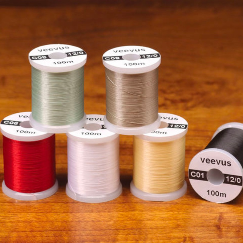 Veevus 12/0 Thread|Dun (12V 106)|Black (12V 11)|Fl. Green (12V 132)|Lt Cahill (12V 206)|Lt. Olive (12V 212)|Tan (12V 369)|White (12V 377)|Dark Olive (12V 95)|Olive (12V 263)|Pale Olive Dun (12V278)|Pale Morning Dun (12V 277)