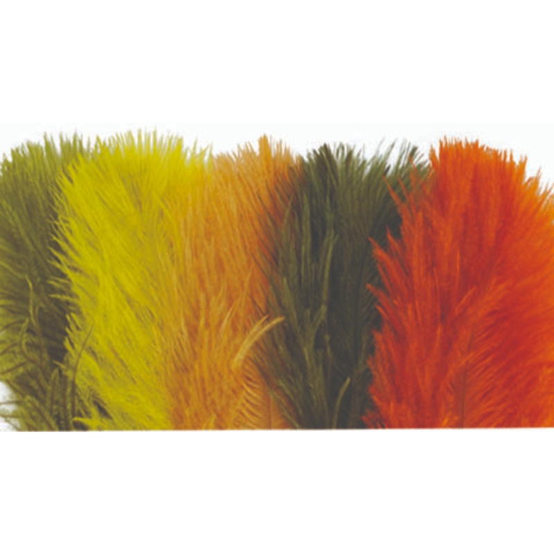 Wapsi Ostrich Marabou|Amber (OA120)|Burnt Orange (OA013)|Fl. Fire Orange (OA505)|Fl. Pink (OA510)|Purple (OA092)|Tan (OA041)