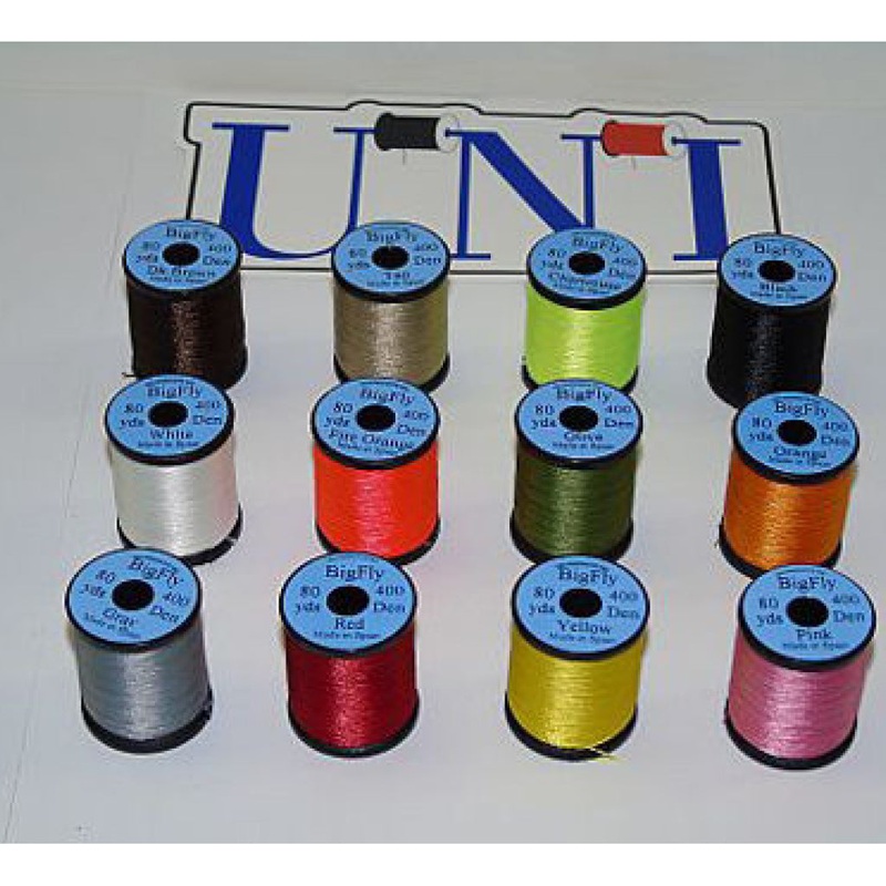 Uni Big Fly Thread|Black (UBS100)|Chartreuse (UBS509)|Orange (UBS012)|Pink (UBS103)|Red (UBS056)|White (UBS001)|Yellow (UBS006)