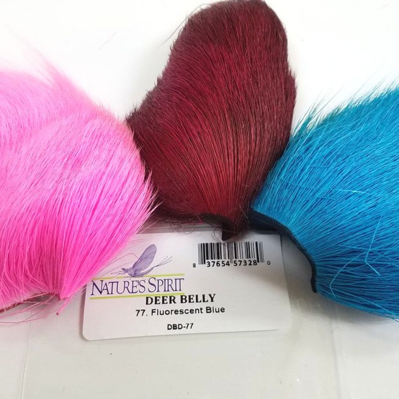 Deer Belly Hair|FL. Fire Orange |71|Tan |42|Red |31|Orange |32|White |40|Fl. Chartreuse |72|Royal Blue |81|FL. Black |33|Brown|Fluorescent Blue|Fluorescent Orange|Hot Pink|Fluorescent Yellow|Olive