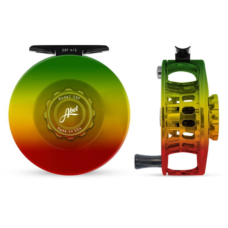 Abel SDF 4/5 Fly Reel – Solid Rasta Fade / Rasta Fade Drag Knob & Ebony Handle