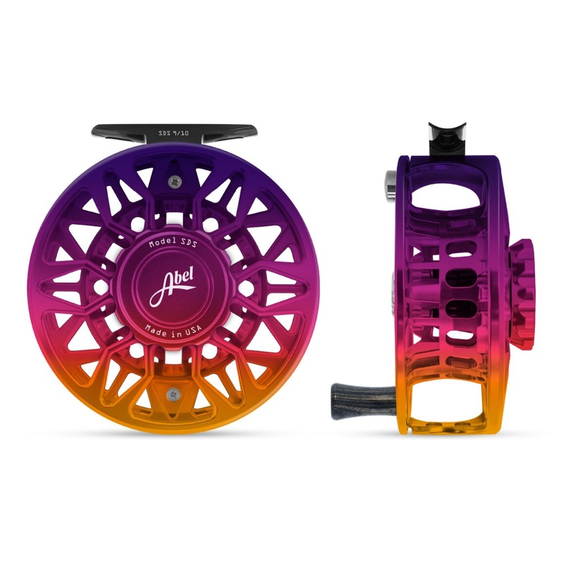 Abel SDS 9/10 Fly Reel – Ported Sunset Fade Finish / Sunset Fade Drag Knob & Ebony Handle