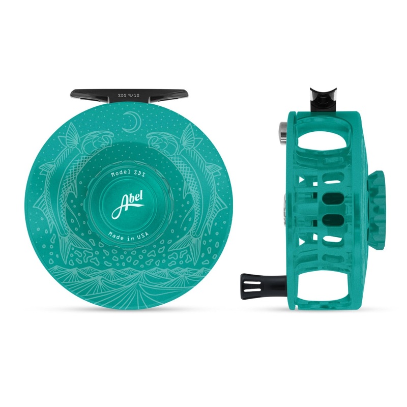 Abel SDS 9/10 Fly Reel – Solid Casey Underwood Moondance Satin Teal / Matching Drag Knob & Black Aluminum Handle